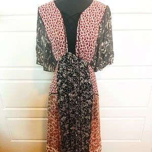 Zara Multi-Colored Midi Dress, Size Small.  NWT